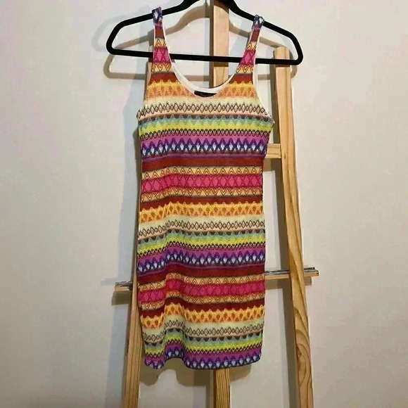 Honey Punch made in the USA crochet rainbow dress small - Picture 1 of 7